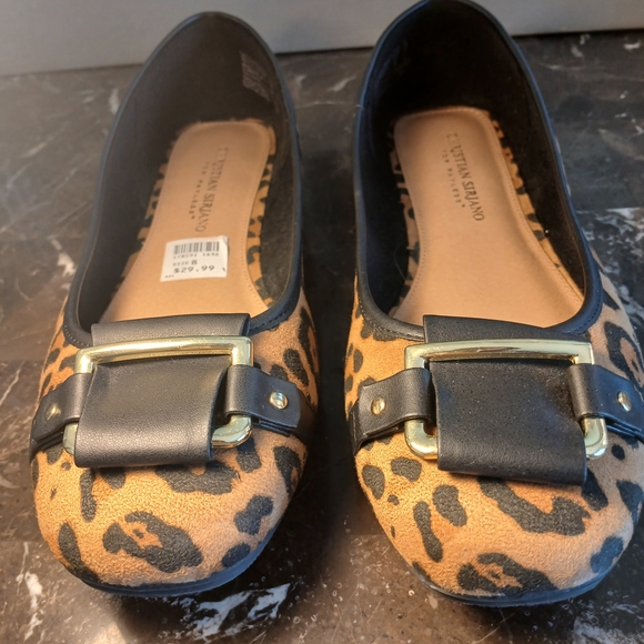 Christian Siriano Shoes - Christian Siriano Leopard Print Flats with Gold Buckle